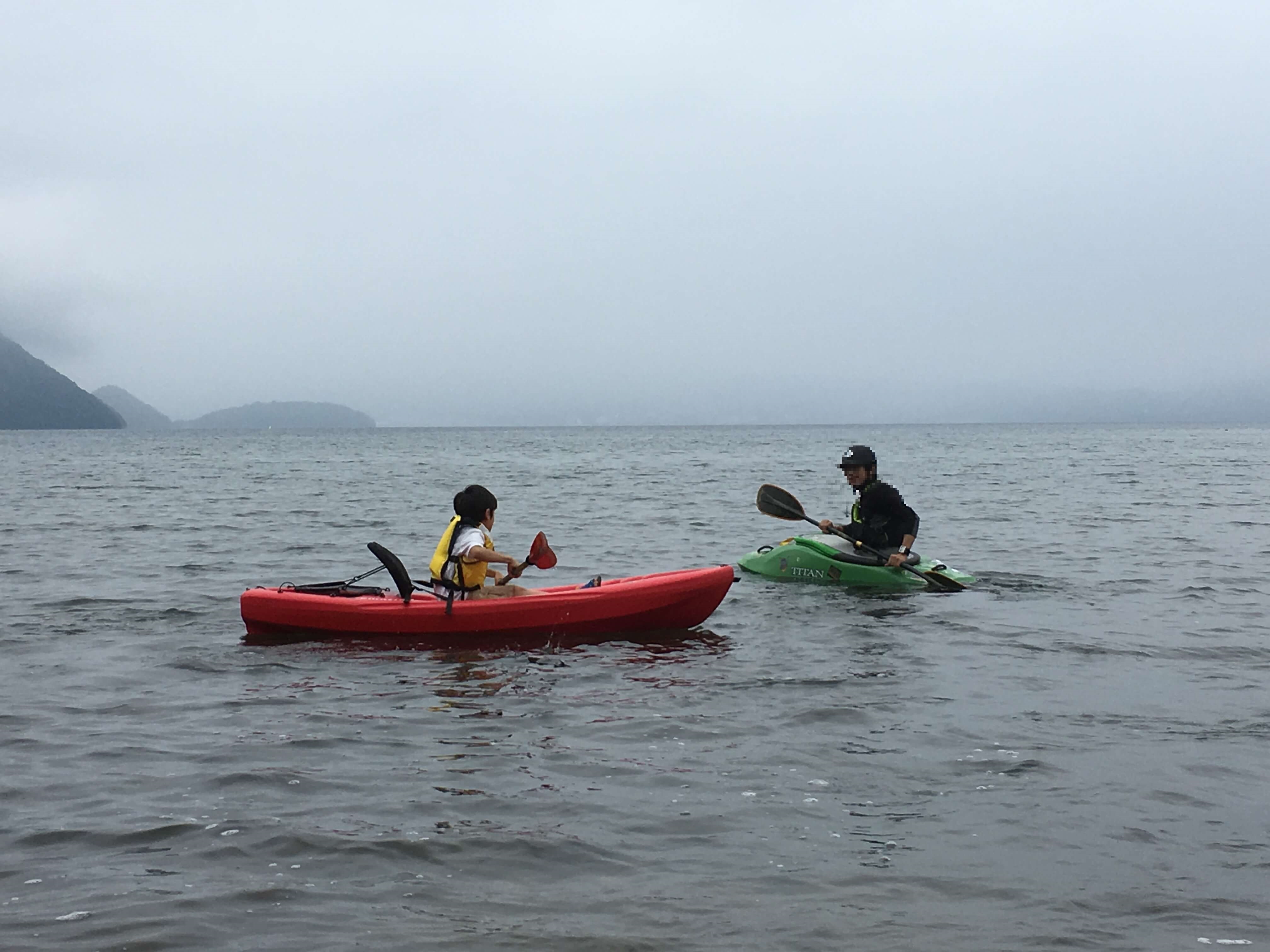 洞爺湖浮見堂公園でカヤック体験