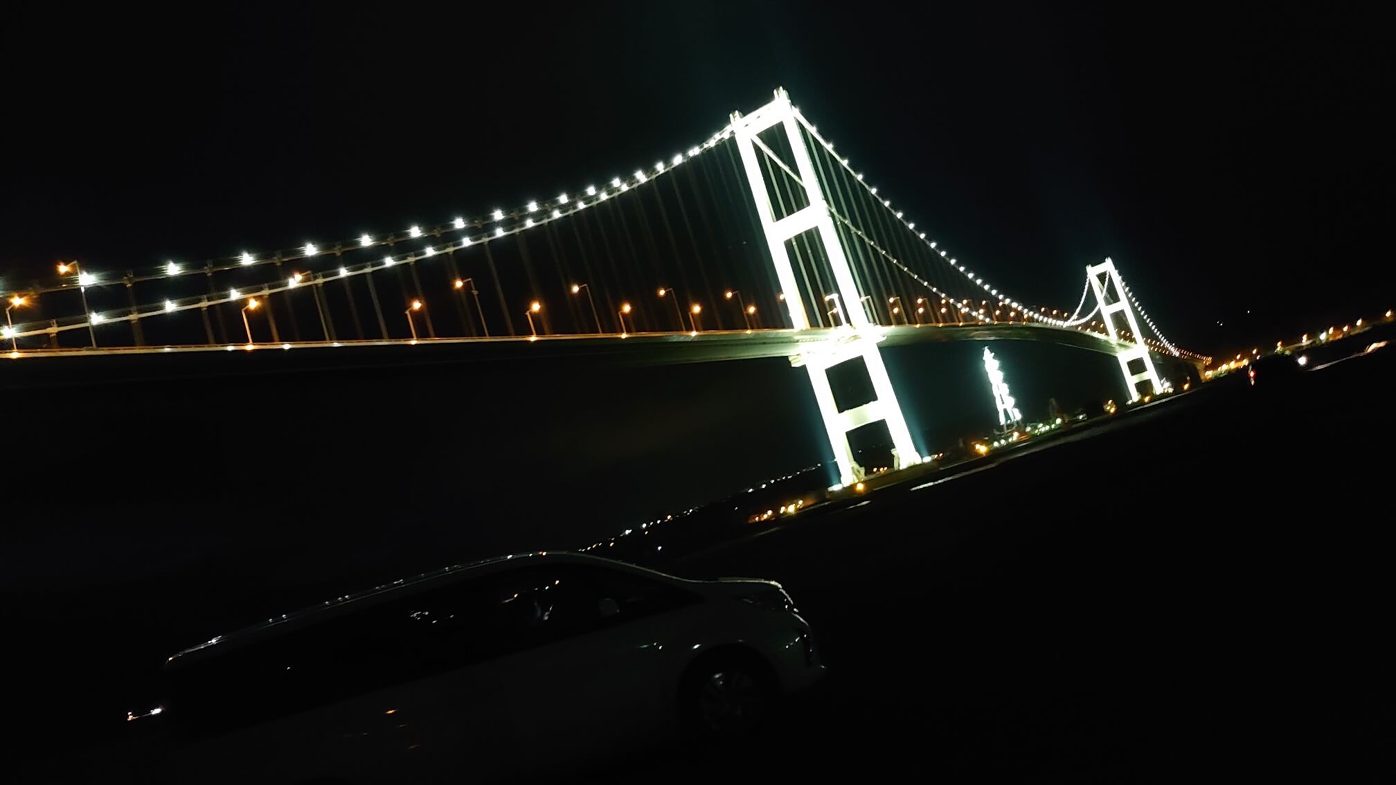 白鳥大橋のライトアップ写真