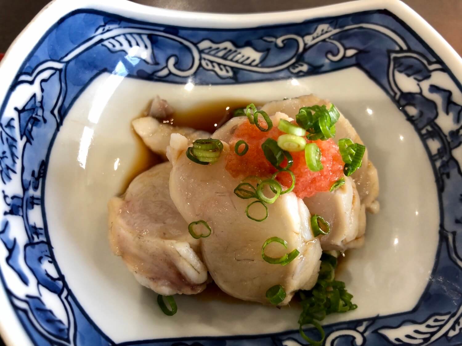 花みさきのふぐ照り焼き丼についてきたふぐの湯引き