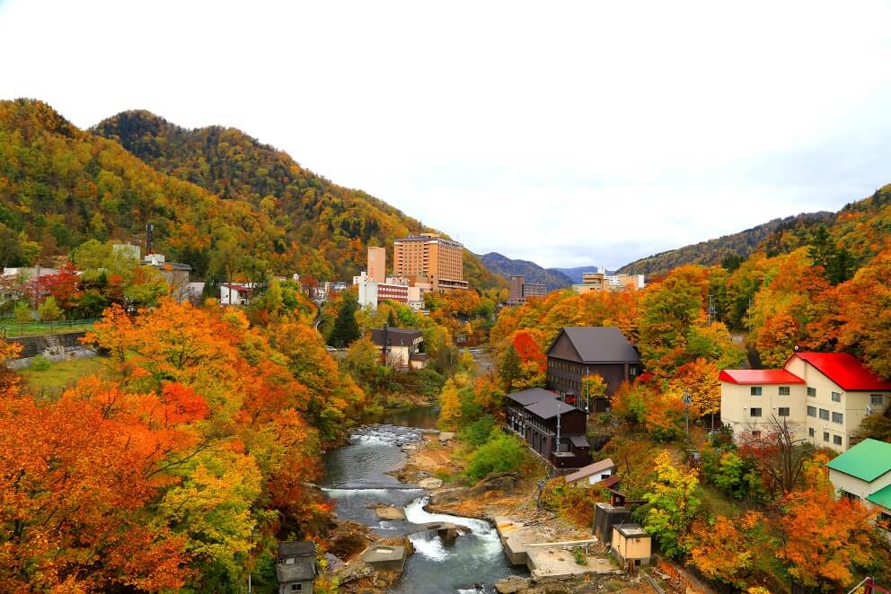 定山渓の紅葉写真