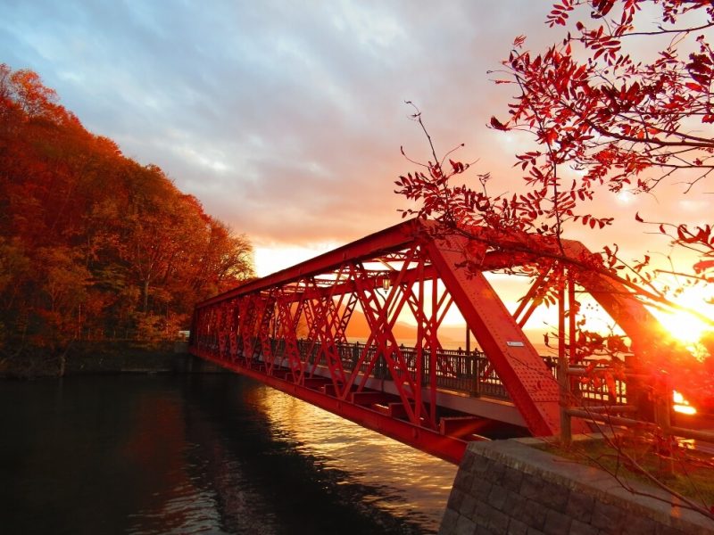 支笏湖の紅葉写真