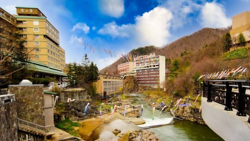 定山渓の温泉街
