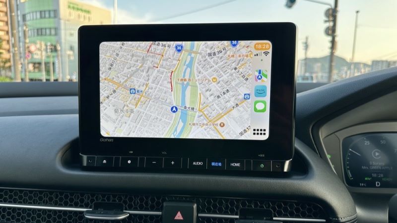 Apple CarPlayでナビを表示した画像