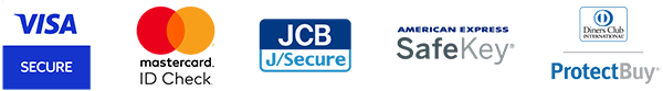 Visa、Mastercard、JCB、American Express、Diners Club International